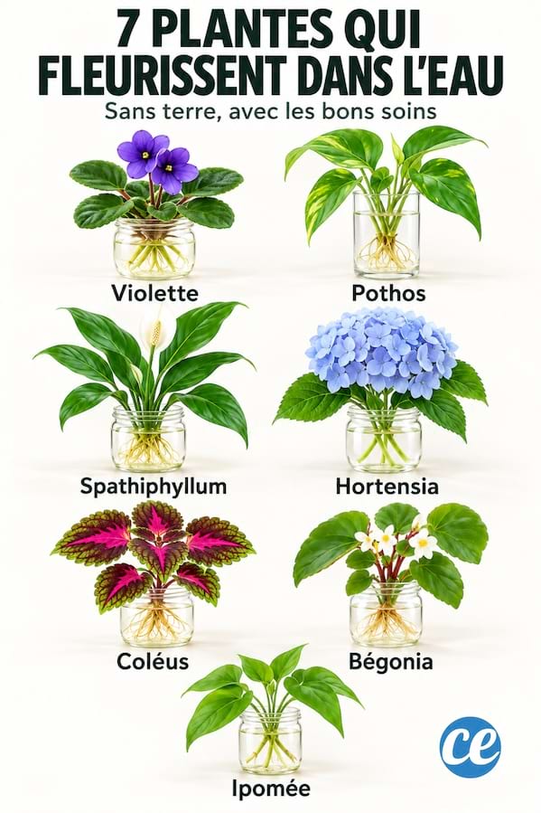 liste de 7 plantes et fleurs qui poussent et fleurissent dans l'eau sans terre