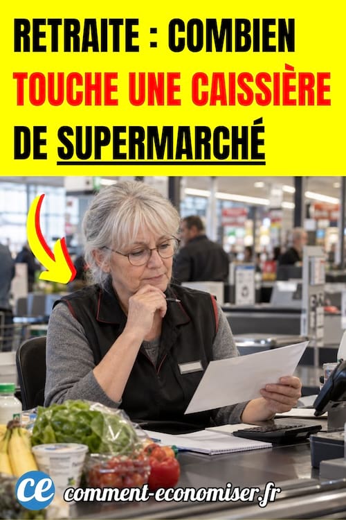 Caissière senior étudiant ses documents de retraite à son poste de travail.