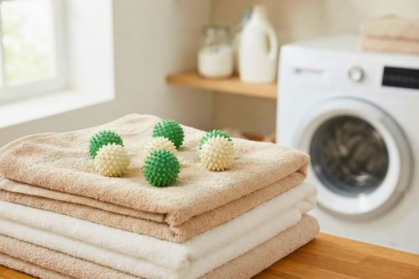 petites balles de lavage en caoutchouc naturel vert et blanc