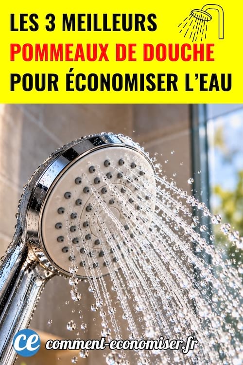 un pommeau de douche économe qui fait jaillir de l'eau