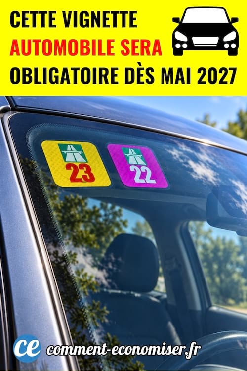 Des vignettes collées sur un pare brise de voiture
