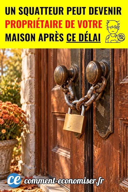 Une porte d'entrée d'une demeure fermée avec un cadenas