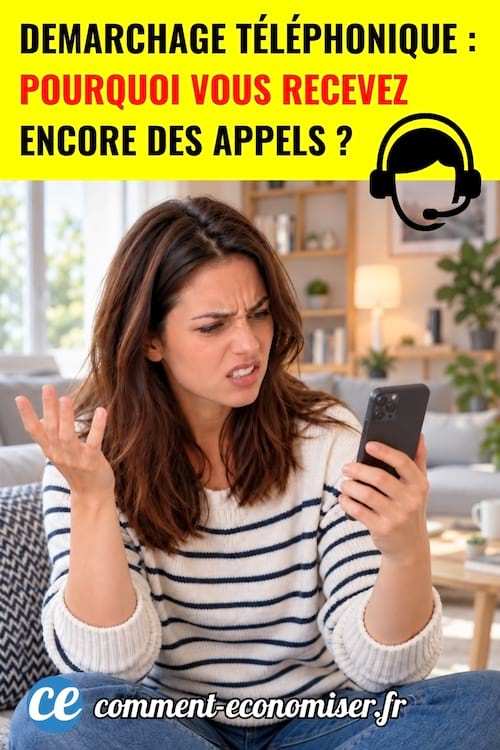 Une femme devant son smartphone qui est agacée de recevoir des appels téléphoniques
