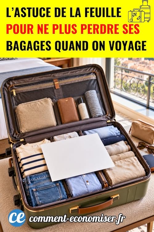 une valise ouverte avec une feuille blanche au milieu