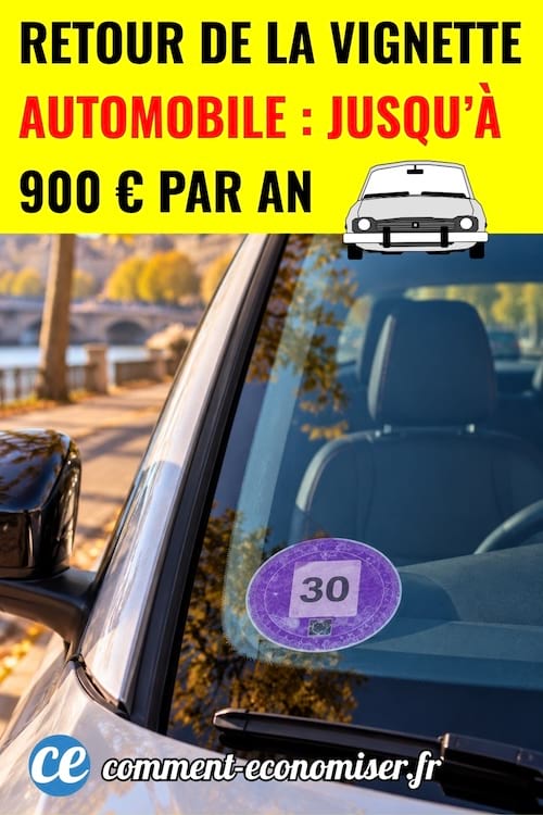 Une vignette sur le pare brise d'une voiture