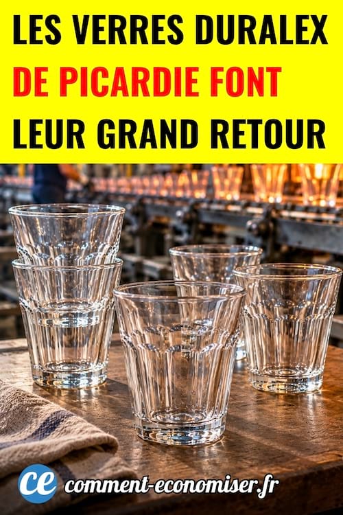 Des verres Duralex sur une table dans une usine