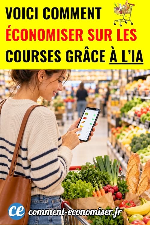 une femme faisant ses courses avec l'IA pour faire des économies