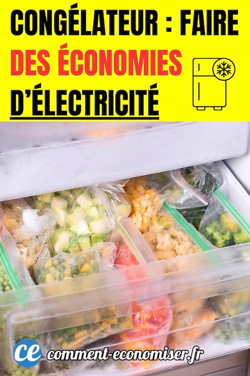 le bac d'un congélateur plein d'aliments congelés