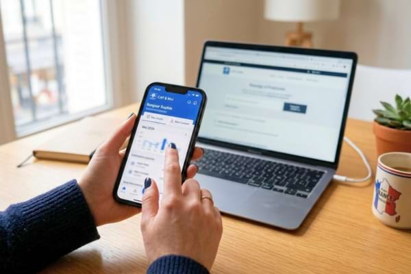 page d'accueil d'une application institutionnelle de gestion de compte