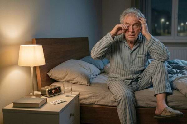 un vieil homme qui se réveille à 3 heures du matin