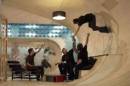 intérieur design salon rampe de skate