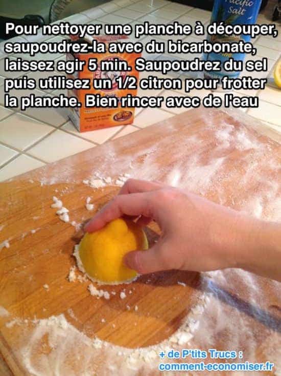 Utilisez un citron pour nettoyer les planches à découper.