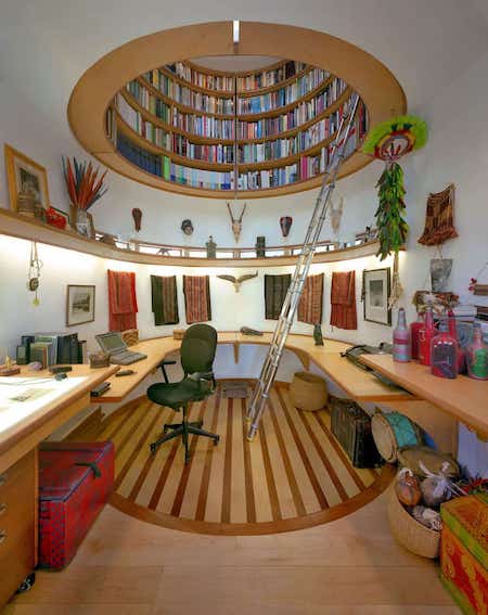 intérieur design bibliothèque dans plafond