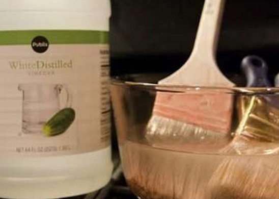 enlever la peinture d'un pinceau avec du vinaigre