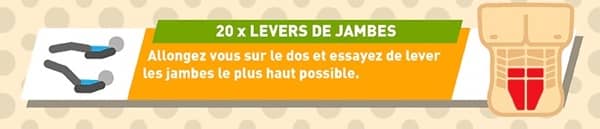lever de jambes pour faire des abdos