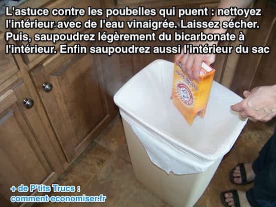 Nettoyer la poubelle avec du bicarbonate