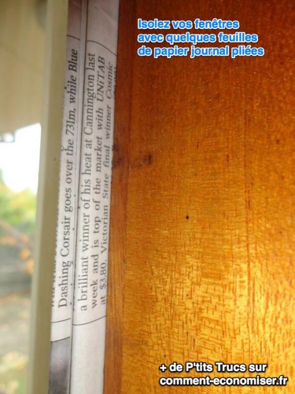 isolez les fenêtres avec du papier journal pour avoir chaud l'hiver