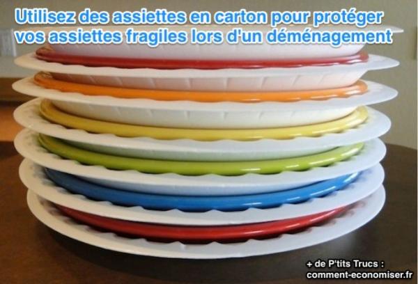 protéger les assiettes en porcelaine lors d'un déménagement avec des assiettes en carton