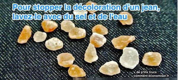 pour qu'un jean ne déteigne pas utilisez du sel
