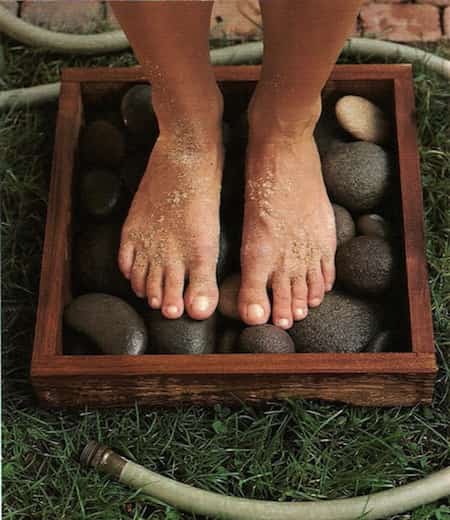 make yourself a zen footbath for your garden