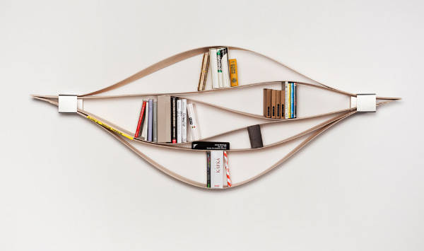 Étagère à livres incurvée