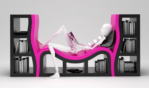 Bibliothèque à livres confortables