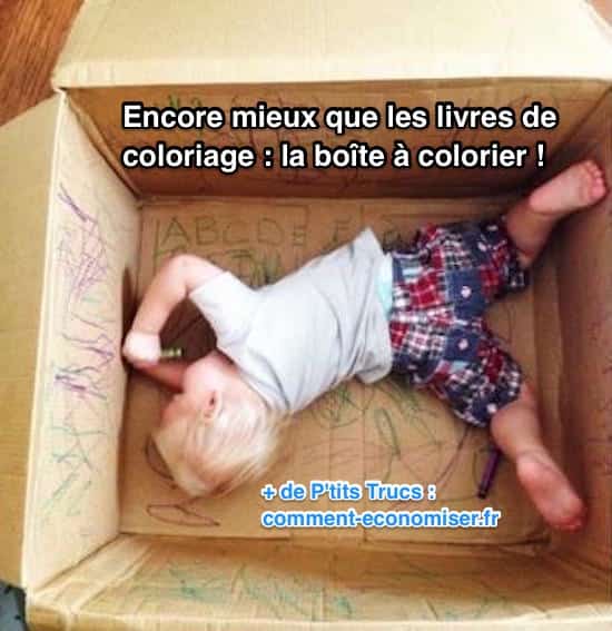 Utilisez une boîte en carton pour faire une boîte à colorier