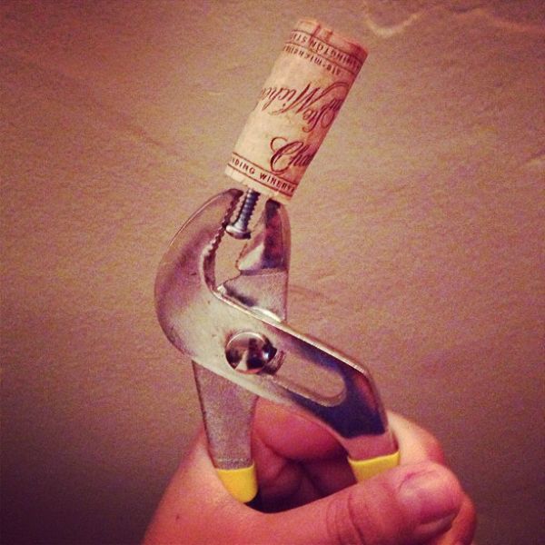 Bouchon de bouteille avec une vis et une pince