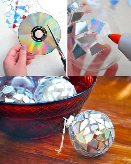 recycler vieux cd pour faire boules à facettes