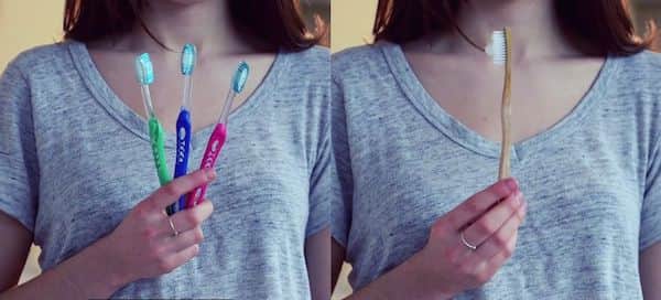Utilisez brosse à dents en bambou au lieu des jetables