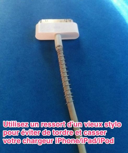 Mettez un ressort sur votre cable pour éviter de le casser