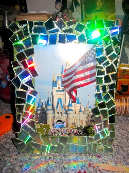 cadre photo diy cd recyclés