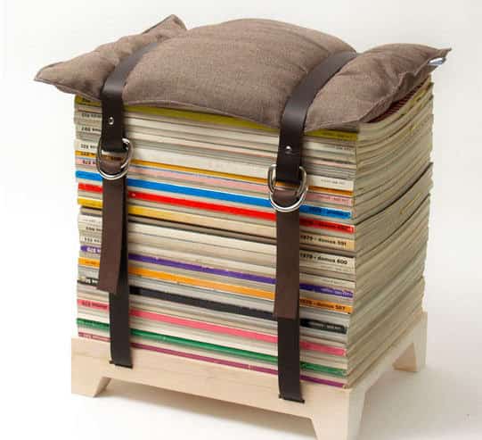 book stack with seat cushion