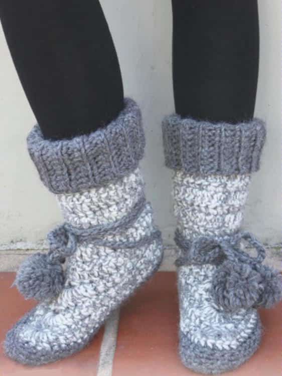 Chaussons Bottillons Bébé Garçon Avec Zip - Semelle Antidérapante - Polaire Kaki Chiné - Taille 26 - Lavable Machine