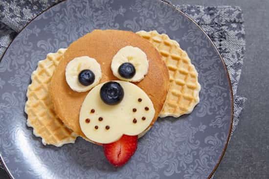 un chiot en pancakes à déguster au petit déjeuner
