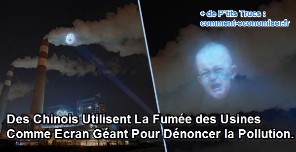 des fumées d'usine détournée pour dénoncer la pollution en Chine