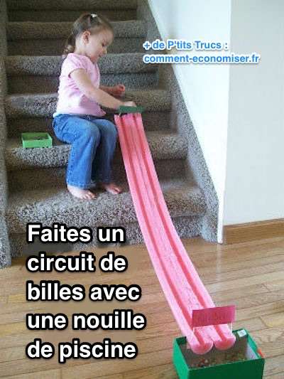 Circuit de billes avec une frite en mousse coupÃ©e en 2
