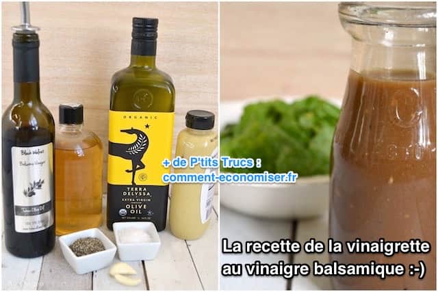 ingrédient pour une sauce salade au vinaigre balsamique