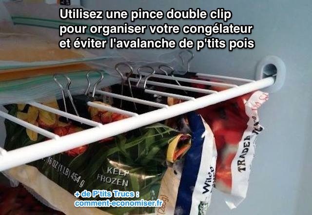 Utilisez une pince double clip pour organiser et ranger le congélo