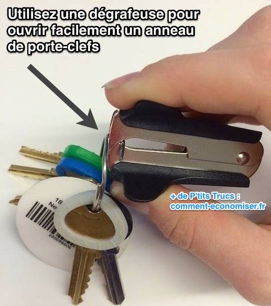 Utiliser une dégrafeuse pour ouvrir un anneau de portes-clés