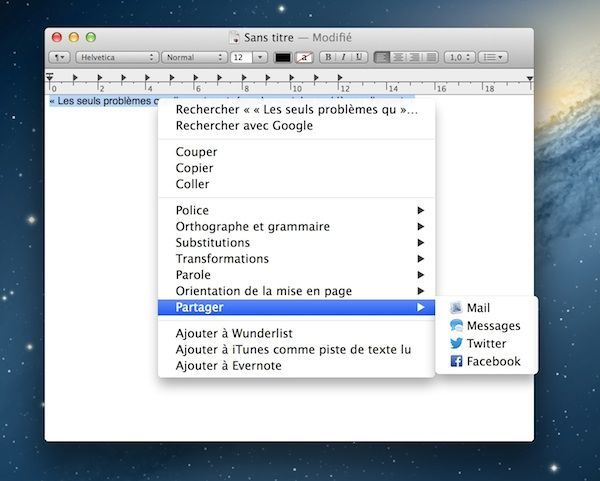 Comment partager texte sur facebook sur mac