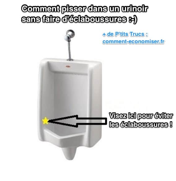 Où uriner pour éviter les éclaboussures dans un urinoir