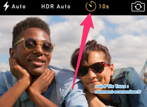 Utilisez le mode retardateur sur iPhone pour prendre photo de groupe