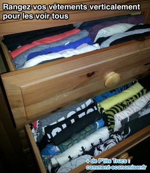 Astuce pour ranger ses vêtements dans un tiroir