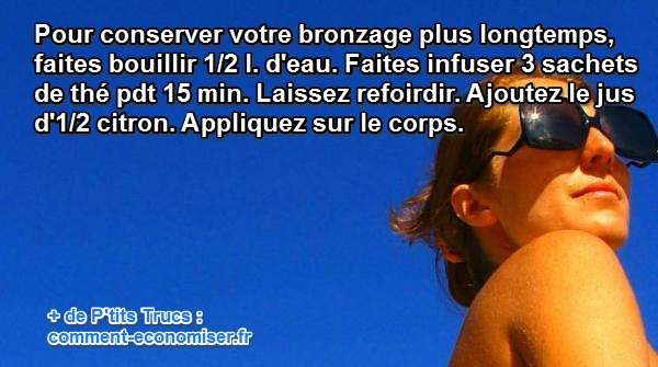 conserver le bronzage grâce à une lotion maison
