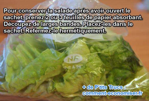 conservation salade en sachet