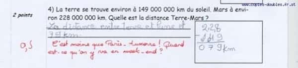 copie élève drôle géographie espace