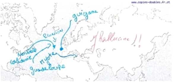 copie élève drôle géographie