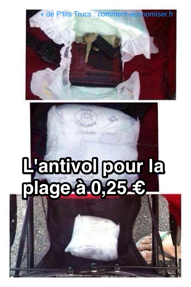 une couche pour cacher le portefeuille à la plage