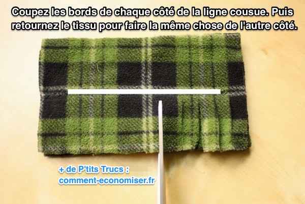 Coupez les bords du tissu dépoussiérant 